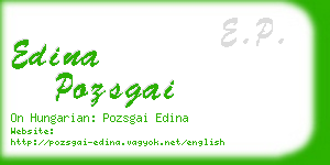 edina pozsgai business card